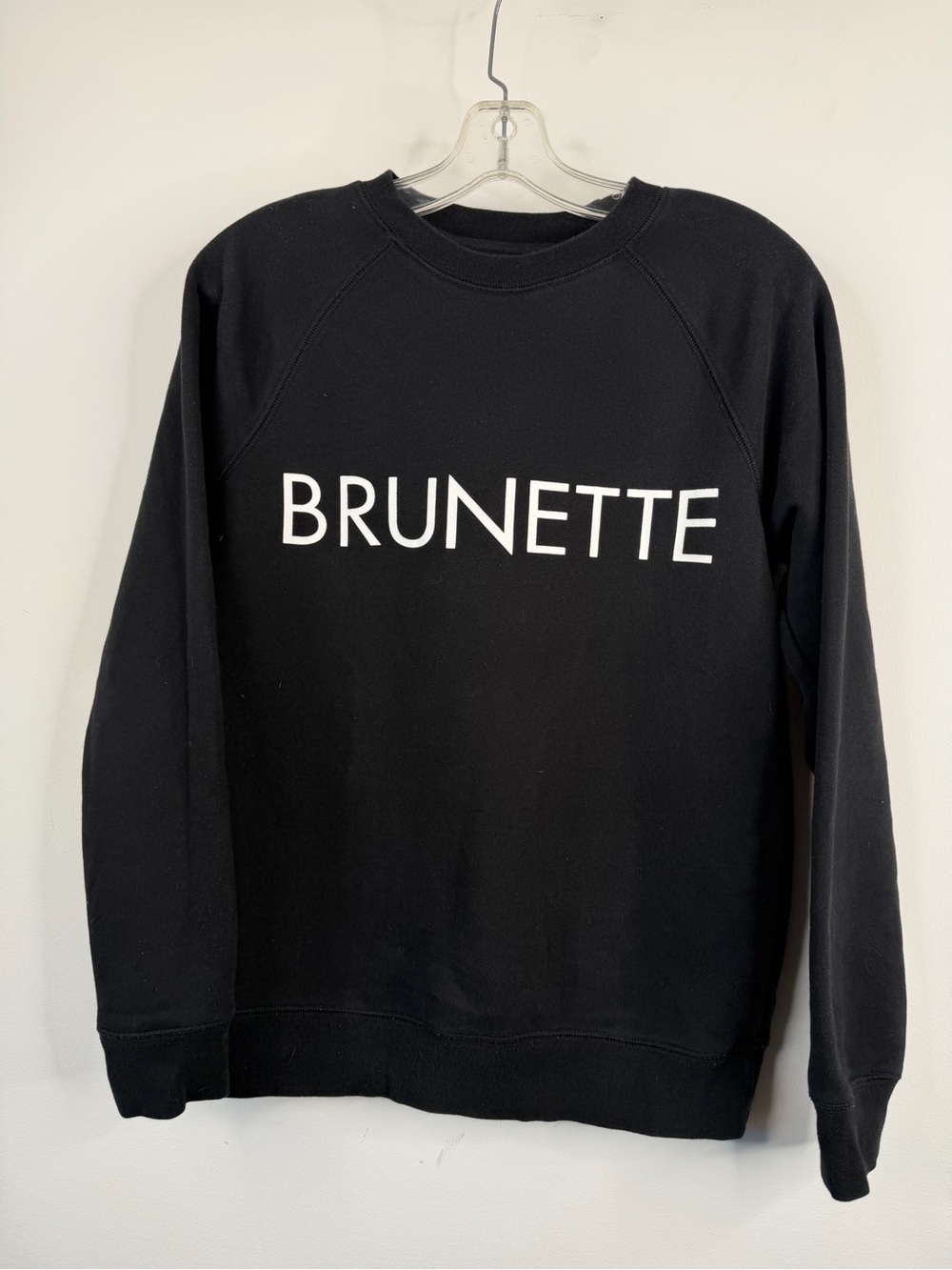 Brunette The Label “BRUNETTE” Crewneck Sweatshirt Black Oversized XS/S - Picture 4 of 9